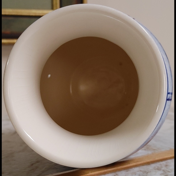 Vintage Mid-Century Villeroy & Boch Mettlach Blue & Ivory Juvenile Scenes Vase - Picture 12 of 14